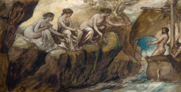 Ulysses And The Sirens  by Edward Calvert - Hand-Painted Oil Painting Reproduction