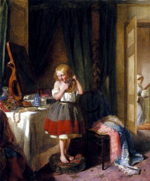 The Haircut Oil painting by Edward Charles Barnes
