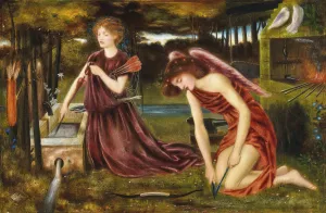 The Forge of Cupid by Edward Clifford Oil Painting