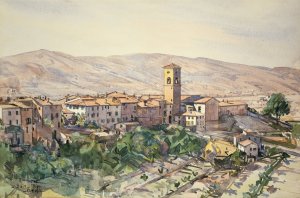 Poppi in the Casentino, Tuscany Oil painting by Edward Darley Boit