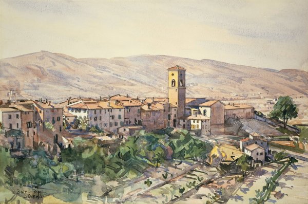 Poppi in the Casentino, Tuscany  by Edward Darley Boit - Hand-Painted Oil Painting Reproduction