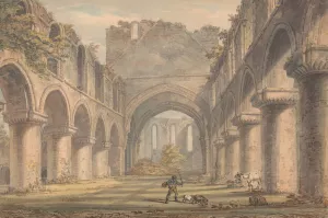 Buildwas Abbey, Shropshire by Edward Dayes Oil Painting