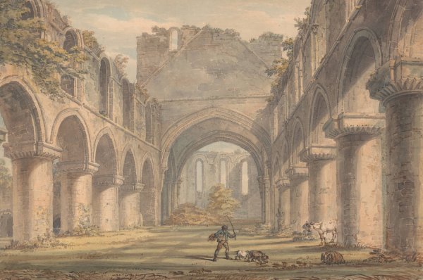 Buildwas Abbey, Shropshire  by Edward Dayes - Hand-Painted Oil Painting Reproduction