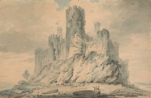 Conway Castle, Caernarvonshire by Edward Dayes Oil Painting