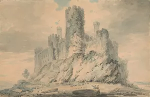 Conway Castle, Caernarvonshire by Edward Dayes Oil Painting