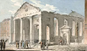 St. Paul's Church, Covent Garden, after the Fire by Edward Dayes Oil Painting