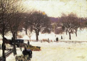 Boston Public Garden by Edward E. Simmons Oil Painting