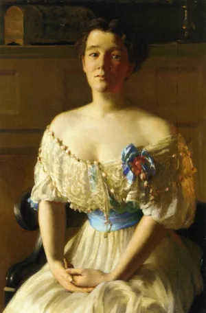 Contemplation also known as Portrait of Mrs. Fisher by Edward E. Simmons Oil Painting