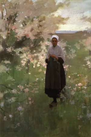 Le Printemps also known as Spring by Edward E. Simmons - Oil Painting Reproduction