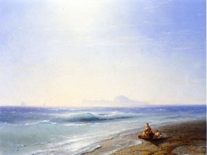Mending Nets, Brittany by Edward E. Simmons Oil Painting