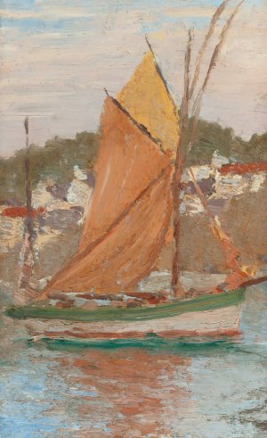 Fishing Sloop, Concarneau by Edward Emerson Simmons Oil Painting