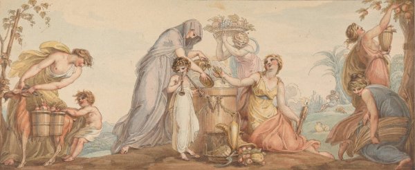 Allegory for Fall by Edward Francis Burney - Hand-Painted Oil Painting Reproduction