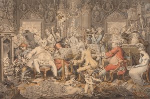 Amateurs of Tye-Wig Music by Edward Francis Burney Oil Painting