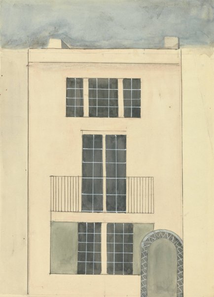 Elevation of a House by Edward Francis Burney - Hand-Painted Oil Painting Reproduction
