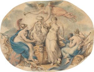 Homage to Nelson by Edward Francis Burney Oil Painting