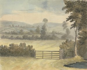 Landscape with Pasture Gate by Edward Francis Burney Oil Painting