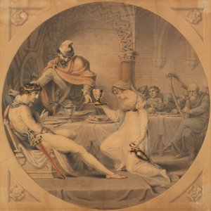 MacBeth; The Banquet Scene - MacBeth, Act II, Scene IV by Edward Francis Burney Oil Painting