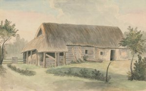 Thatched-roof Barn by Edward Francis Burney Oil Painting
