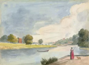 Woman Fishing Oil painting by Edward Francis Burney