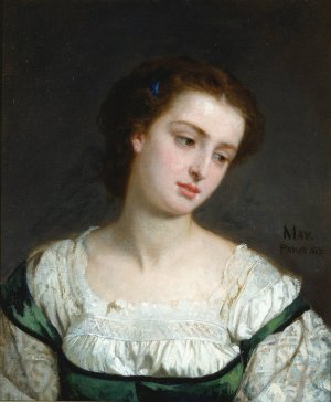 Portrait of a Young Woman by Edward Harrison May Oil Painting