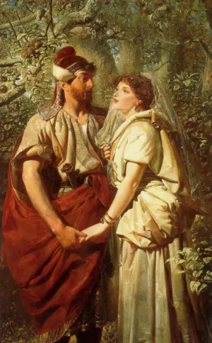 Troilus and Cressida in the Garden of Pandarus by Edward Henry Corbould - Oil Painting Reproduction