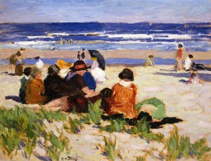 On the Beach, Ogunquit, Maine by Edward Henry Potthast Oil Painting