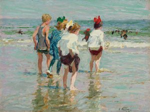 Summer Day, Brighton Beach by Edward Henry Potthast Oil Painting
