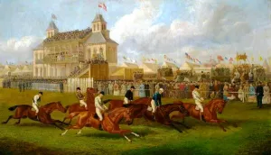 A Horse Race in Victoria Park, Leicester by Edward Herberte - Oil Painting Reproduction