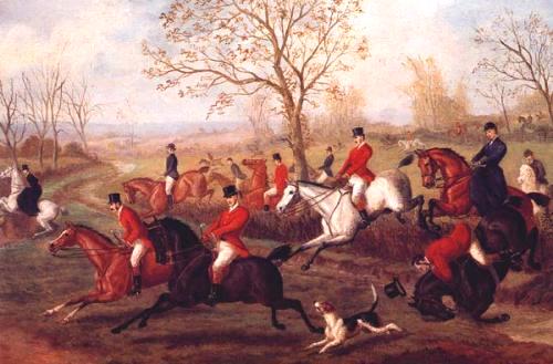 The Chase by Edward Herberte - Hand-Painted Oil Painting Reproduction