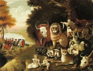 A Peaceable Kingdom painting by Edward Hicks