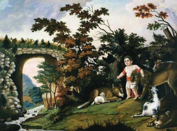 Main Product Photo of Peaceable Kingdom of the Branch Painting by Edward Hicks