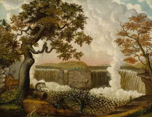 The Falls of Niagara by Edward Hicks Oil Painting