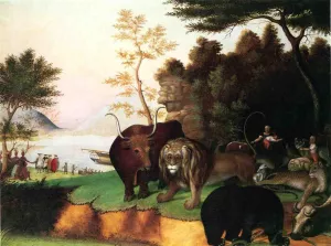 The Peaceble Kingdom by Edward Hicks - Oil Painting Reproduction