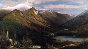 Franconia Notch, White Mts. - Echo Lake and Profile House painting by Edward Hill