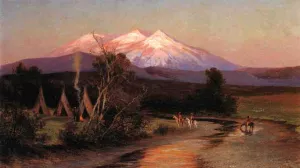 Sierra Blanca at Sunset Looking East from Palmilia, New Mexico by Edward Hill - Oil Painting Reproduction