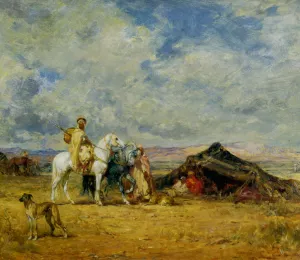 Au Camp Hamiansu by Edward Holliday Oil Painting