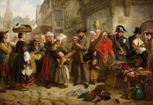 An English Artist Collecting Costumes In Brittany by Edward Hughes Oil Painting