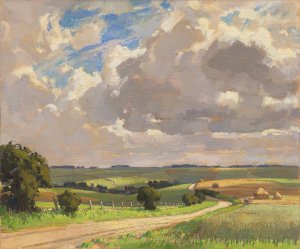 Norfolk landscape by Edward James Buttar Oil Painting