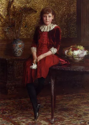 Mabel, Daughter of Charles Galloway by Edward John Gregory Oil Painting