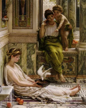 A Corner of the Villa by Edward John Poynter - Oil Painting Reproduction