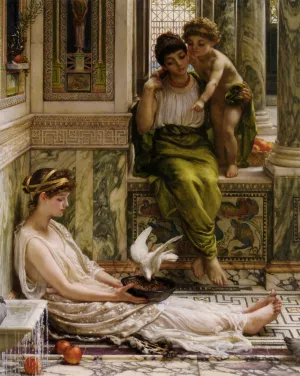 A Corner of the Villa by Edward John Poynter Oil Painting