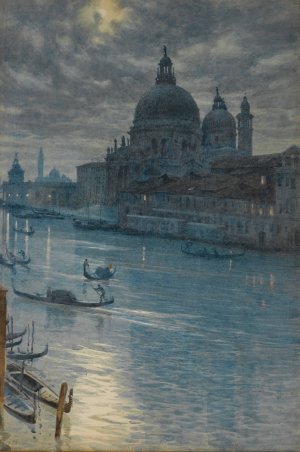 A Moonlight Scene, Venice by Edward John Poynter Oil Painting