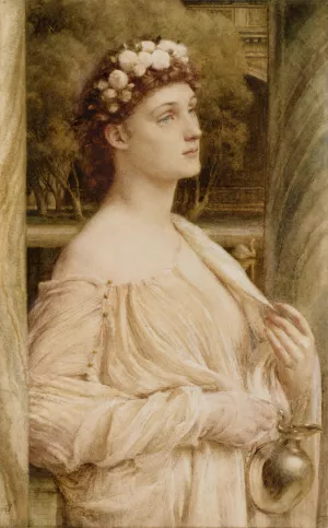 A Vestal Portrait of Miss Violet Lindsay by Edward John Poynter - Oil Painting Reproduction