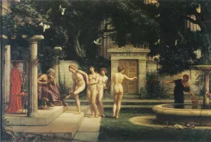 A Visit to Aesclepius by Edward John Poynter Oil Painting