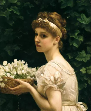 Pea Blossoms by Edward John Poynter - Oil Painting Reproduction