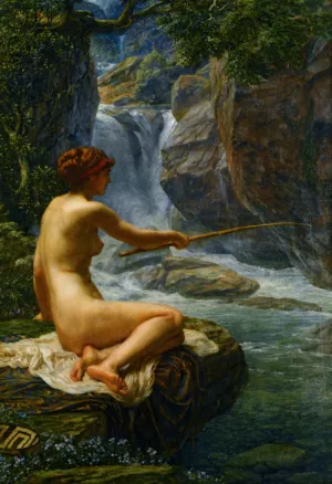 The Nymph of the Stream by Edward John Poynter - Oil Painting Reproduction