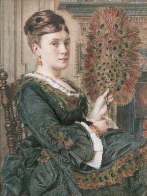 The Peacock Fan by Edward John Poynter Oil Painting