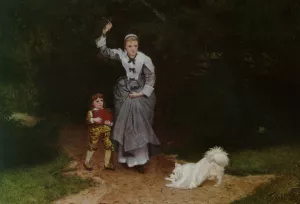 The Playful Pet by Edward Killingworth Johnson - Oil Painting Reproduction