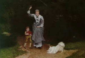 The Playful Pet by Edward Killingworth Johnson Oil Painting