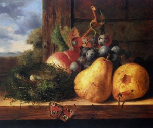 Still life with a Birds Nest and Fruit